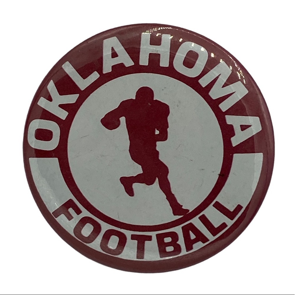 Men's Oklahoma Football Sporty Red & White Pin